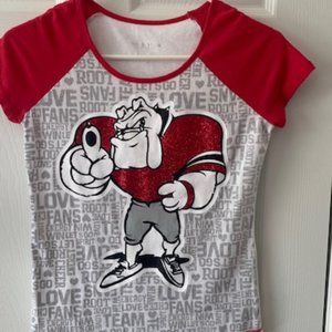5th and ocean Bulldog sparkle tshirt Youth size 12